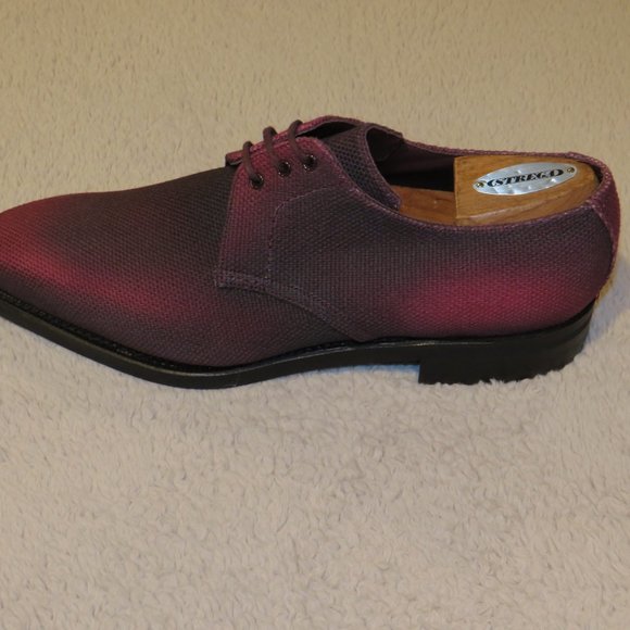 Corthay Serigo Woven Burgundy Black Canvas Three Eyelet Derby 7D NWOB $2192 main image 10